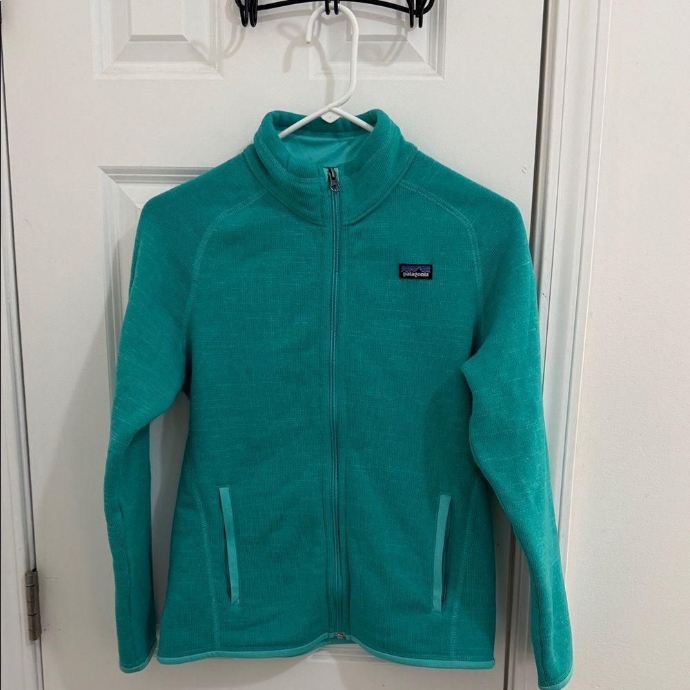 Patagonia Turquoise Zip-Up Fleece Size 14 Big Girl